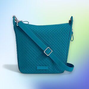 Vera Bradley Carson Hobo Crossbody Shoulder Bag Purse Bahama Bay Teal NWT